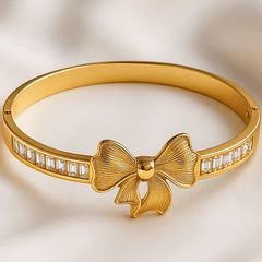 Elegant Ribbon Sparkle Bracelet - Dainty Design