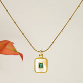 Emerald Pearl Pendant Necklace - Dainty Design