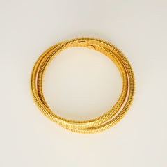 Gold Coil Wrap Bracelet - Dainty Design
