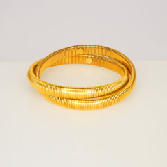 Gold Coil Wrap Bracelet - Dainty Design