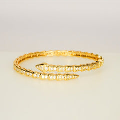 Gold Crystal Serpent Wrap Bracelet - Dainty Design