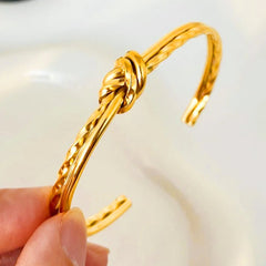 Golden Love Knot Cuff - Dainty Design