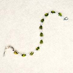 Pear Emerald Tennis Bracelet - Dainty Design