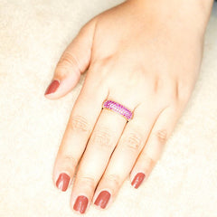 Radiant Pink Sapphire Eternity Band - Dainty Design