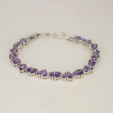 Sterling Silver Purple Tennis Bracelet - Dainty Design