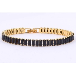 Black Tennis Bracelet - Dainty Design