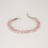 Sterling Silver Pink Zircon Tennis Bracelet - Dainty Design