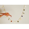 Infinity Charm Multicolor Gemstone Necklace - Dainty Design