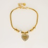 Heart Charm Bracelet with Crystal Accents - Dainty Design