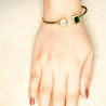 Emerald Diamond Cuff Bracelet - Dainty Design