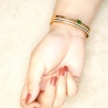 Triple Row Emerald Cuff Bracelet - Dainty Design