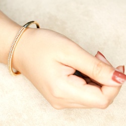 Pavé Diamond Eternity Bracelet - Dainty Design