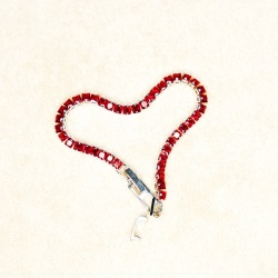 Ruby Red Eternity Tennis Bracelet - Dainty Design