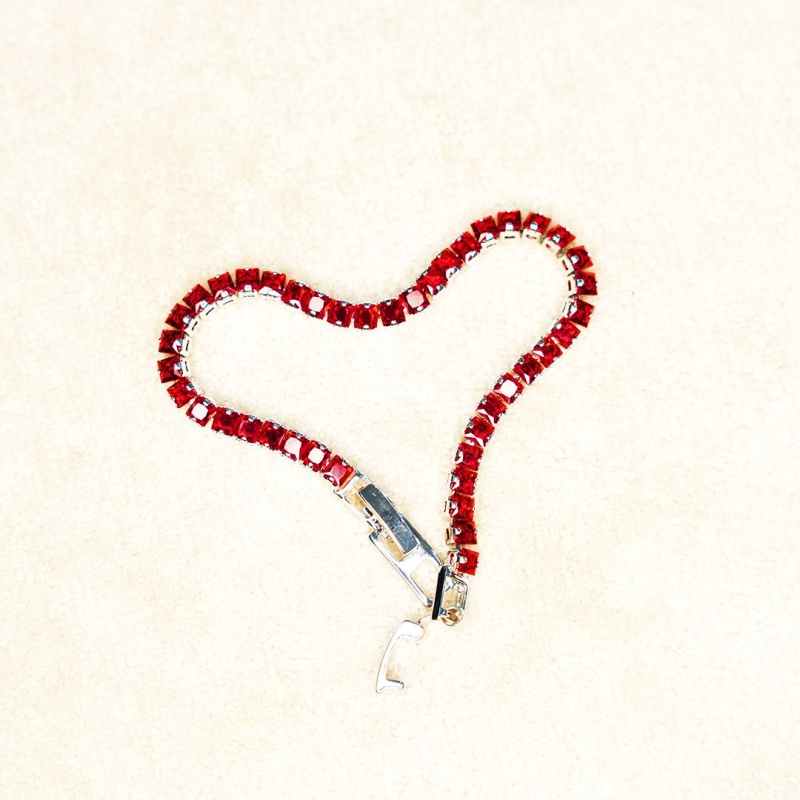 Ruby Red Eternity Tennis Bracelet - Dainty Design