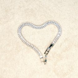 Baguette Diamond Tennis Bracelet - Dainty Design