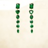 Emerald Drop Dangle Earrings - Dainty Design