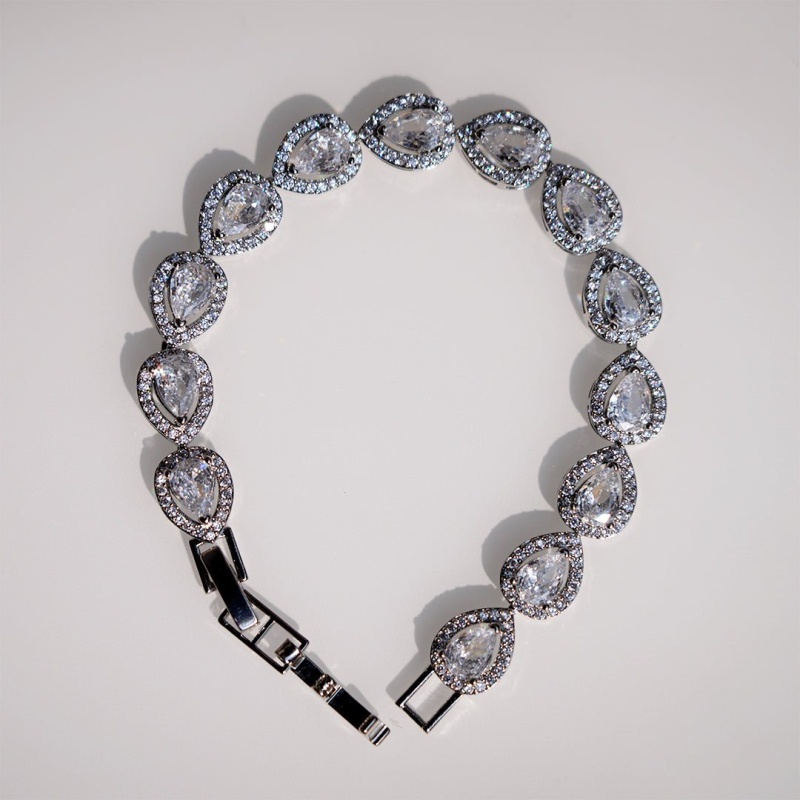 Pear Shaped Tennis Bracelet - Dainty Design