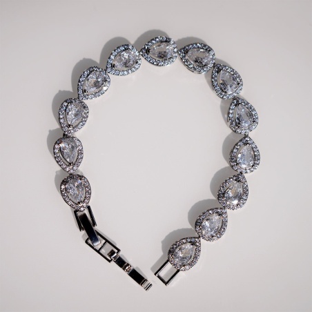Pear Shaped Tennis Bracelet - Dainty Design