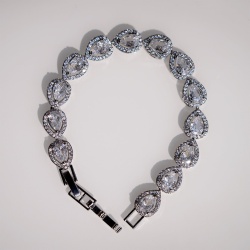 Pear Shaped Tennis Bracelet - Dainty Design