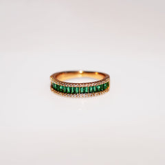 Emerald Eternity Band Ring - Dainty Design