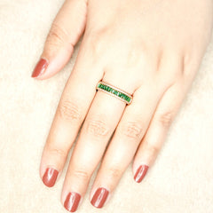 Emerald Eternity Band Ring - Dainty Design