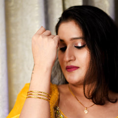 Gold Bamboo Cuff Bracelet - Dainty Design