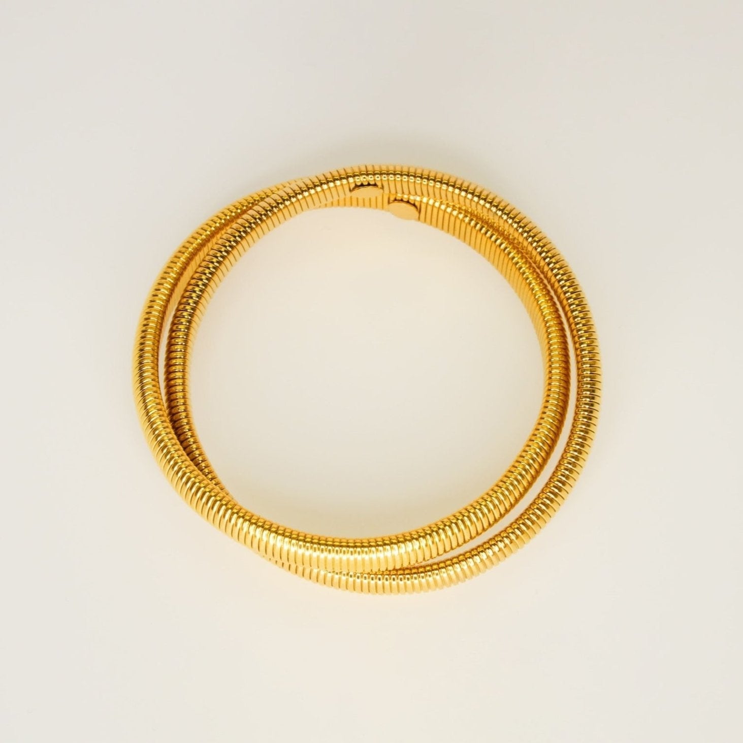 Gold Coil Wrap Bracelet - Dainty Design