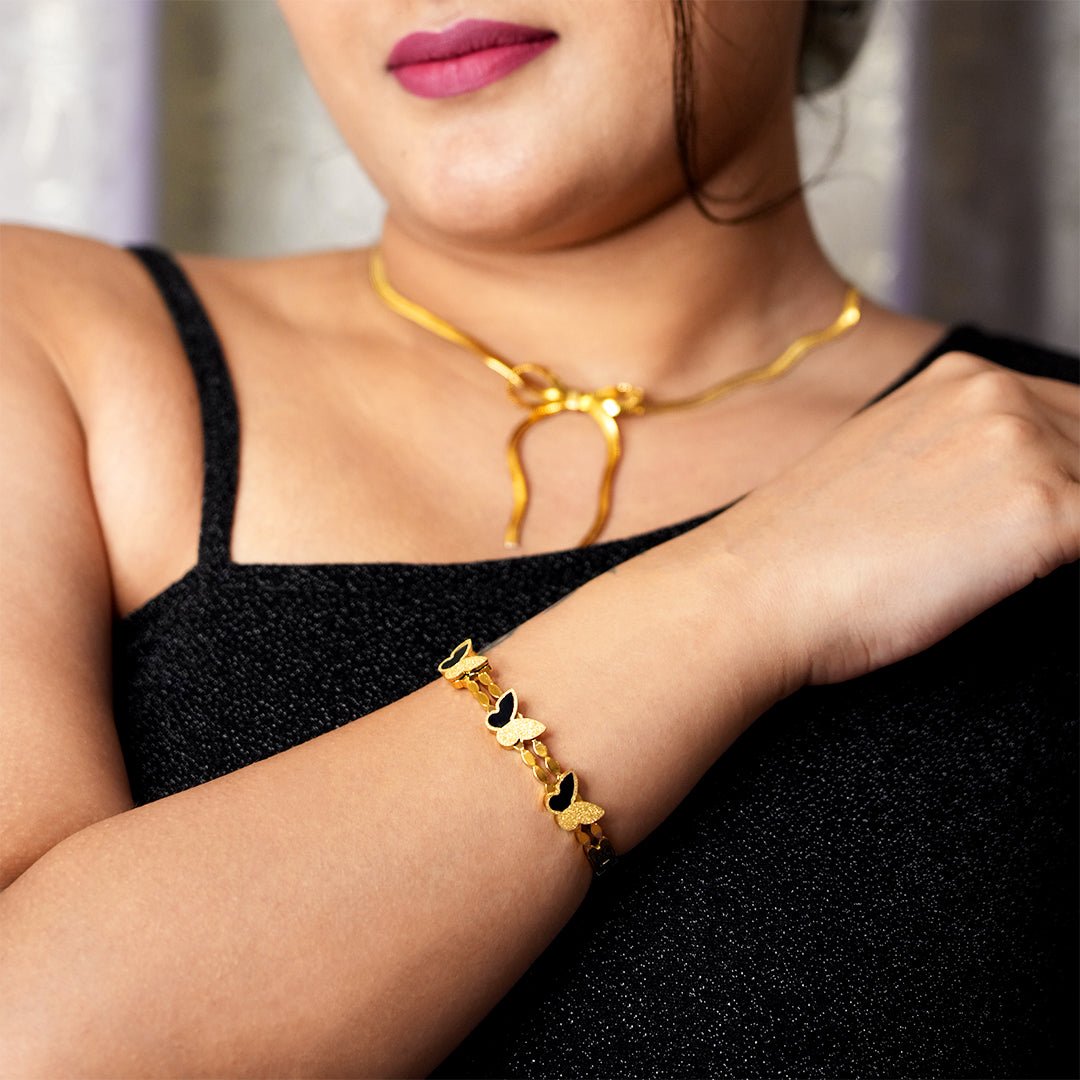 Golden Flutter Bracelet - Dainty Design