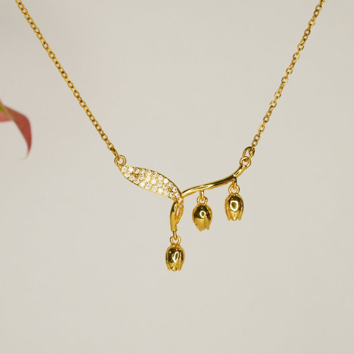 Lily Flower Pendant Necklace - Dainty Design