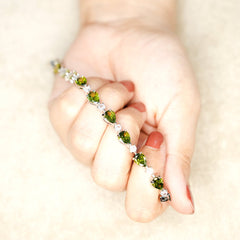 Pear Emerald Tennis Bracelet - Dainty Design