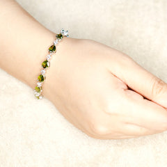 Pear Emerald Tennis Bracelet - Dainty Design