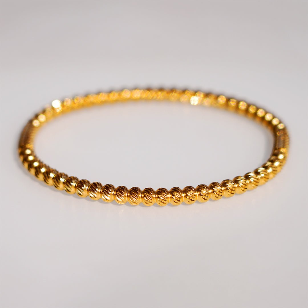 Twisted Rope Gold Bangle - Dainty Design