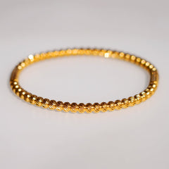 Twisted Rope Gold Bangle - Dainty Design